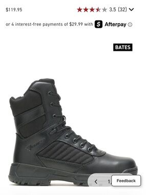 Bates Black Tactical 8" Lace-Up Duty Boot